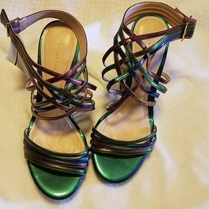 Zara Woman Multicolored Wedge Sandals